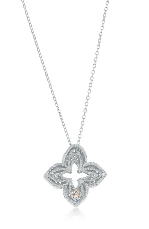 Suzy Levian Pavé Cubic Zirconia Clover Pendant Necklace