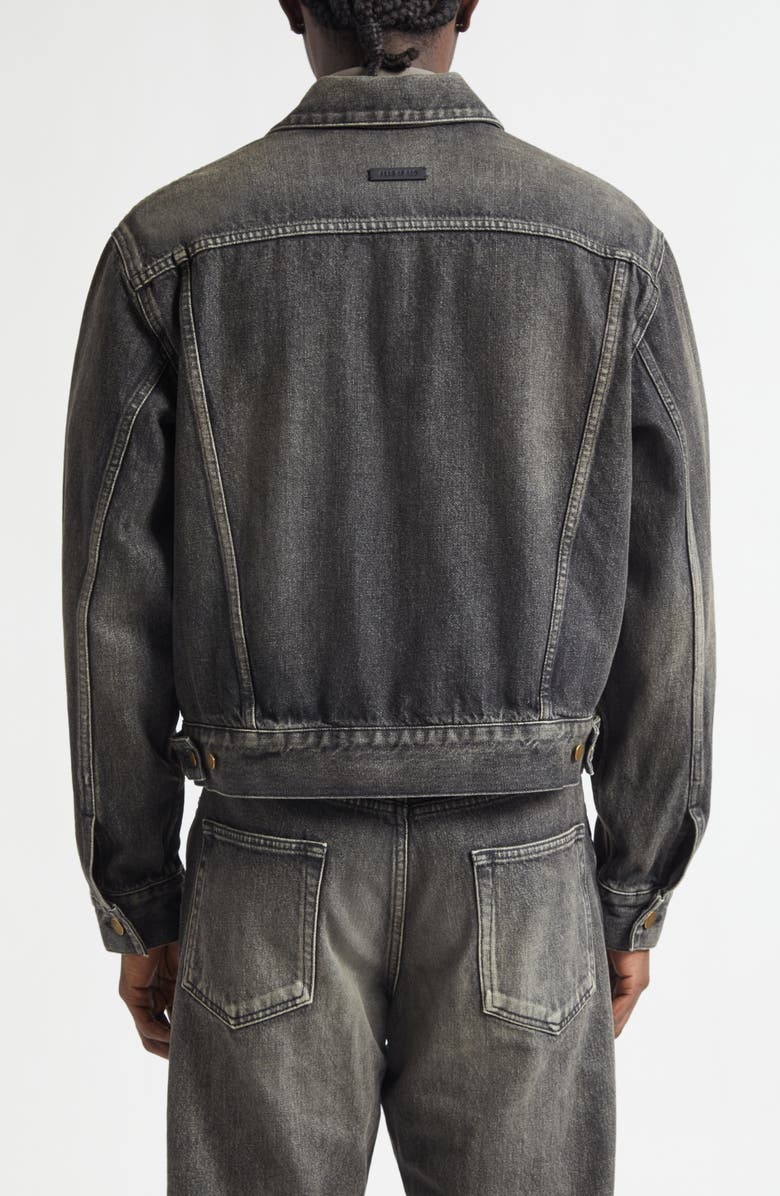 Fear of God Denim Trucker Jacket, Alternate, color, Worn Black Worn Black