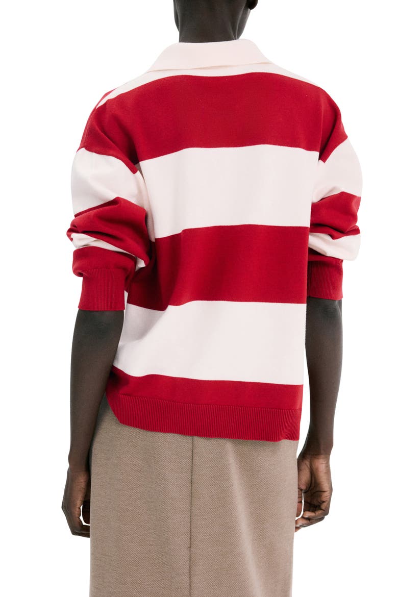 Stripe Polo Sweater, Alternate, color, RED