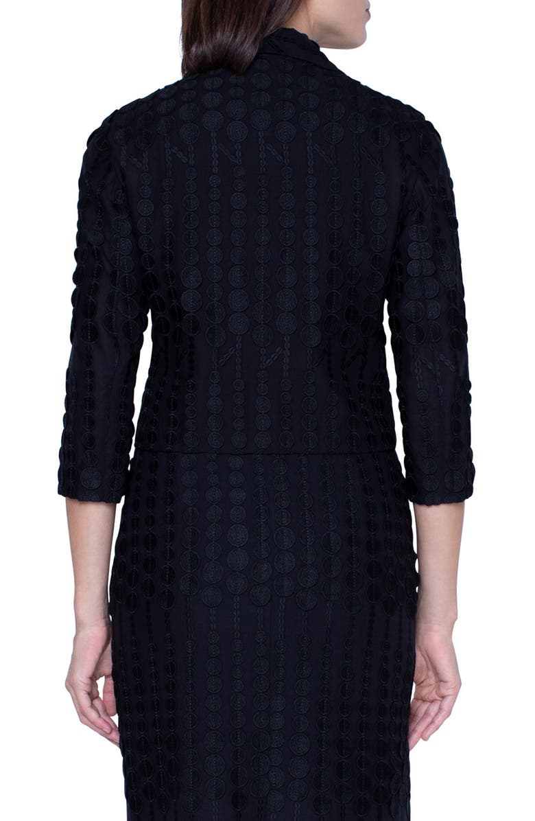 Akris punto Embroidered Dot Crop Cotton Blend Jacket, Alternate, color, 