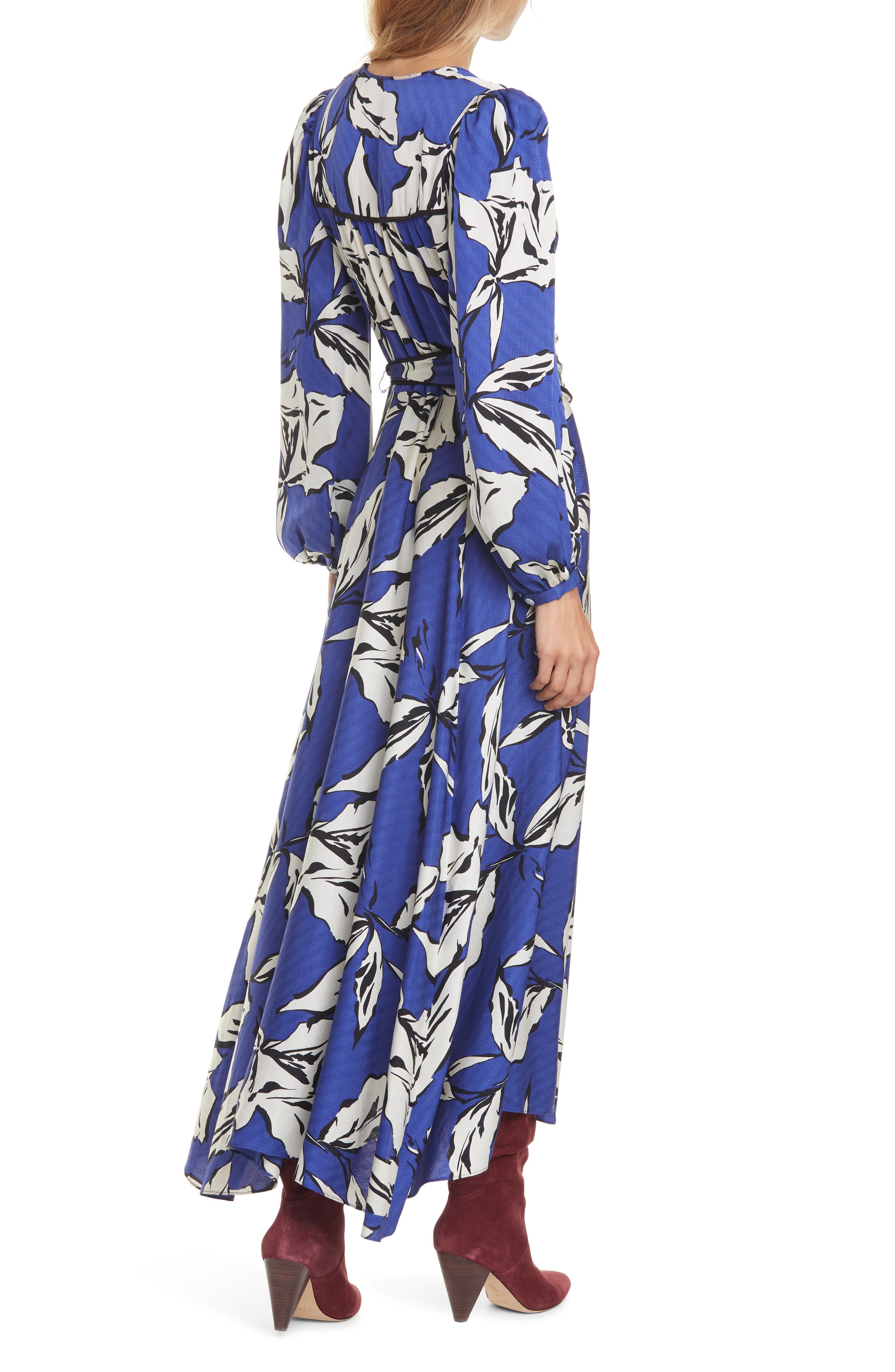 Veronica Beard Mclean Floral Silk Long Sleeve Maxi Dress (Women ...