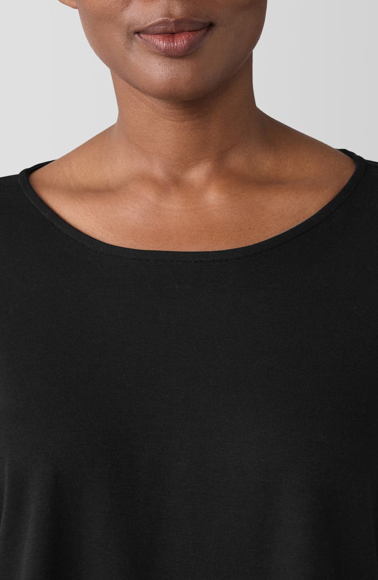 Eileen Fisher Boxy Organic Cotton Pajama Top, Alternate, color, Black
