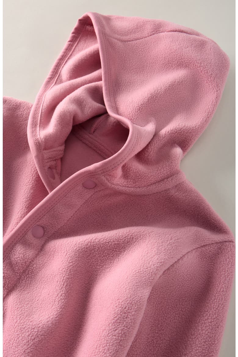 Kids' Fleece Hooded Romper, Alternate, color, PINK PRINCE