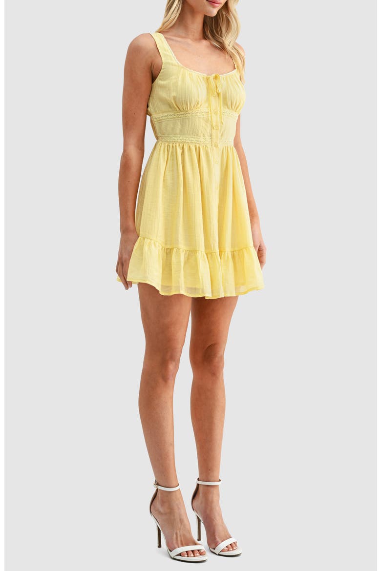 Square Neck Button Front Minidress, Alternate, color, YELLOW
