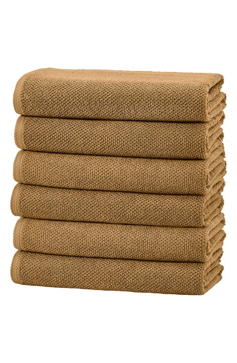 Cotton 6-Pack Textured Hand Towels