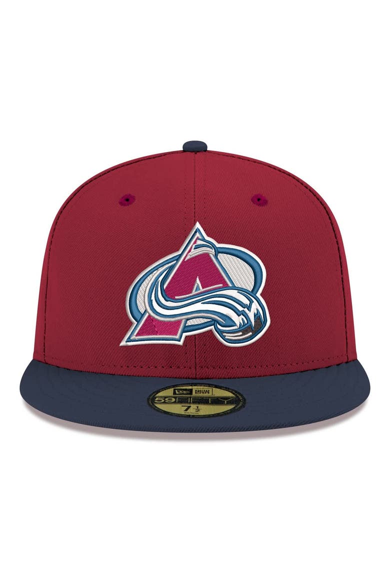 Men's New Era  Burgundy Colorado Avalanche Core Logo Two-Tone 59FIFTY Fitted Hat, Alternate, color, Burgundy