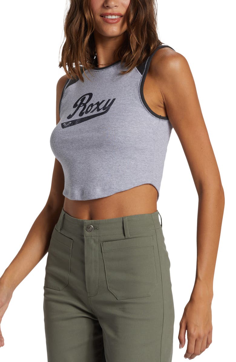 Roxy Script Logo Crop Graphic Tank, Alternate, color,