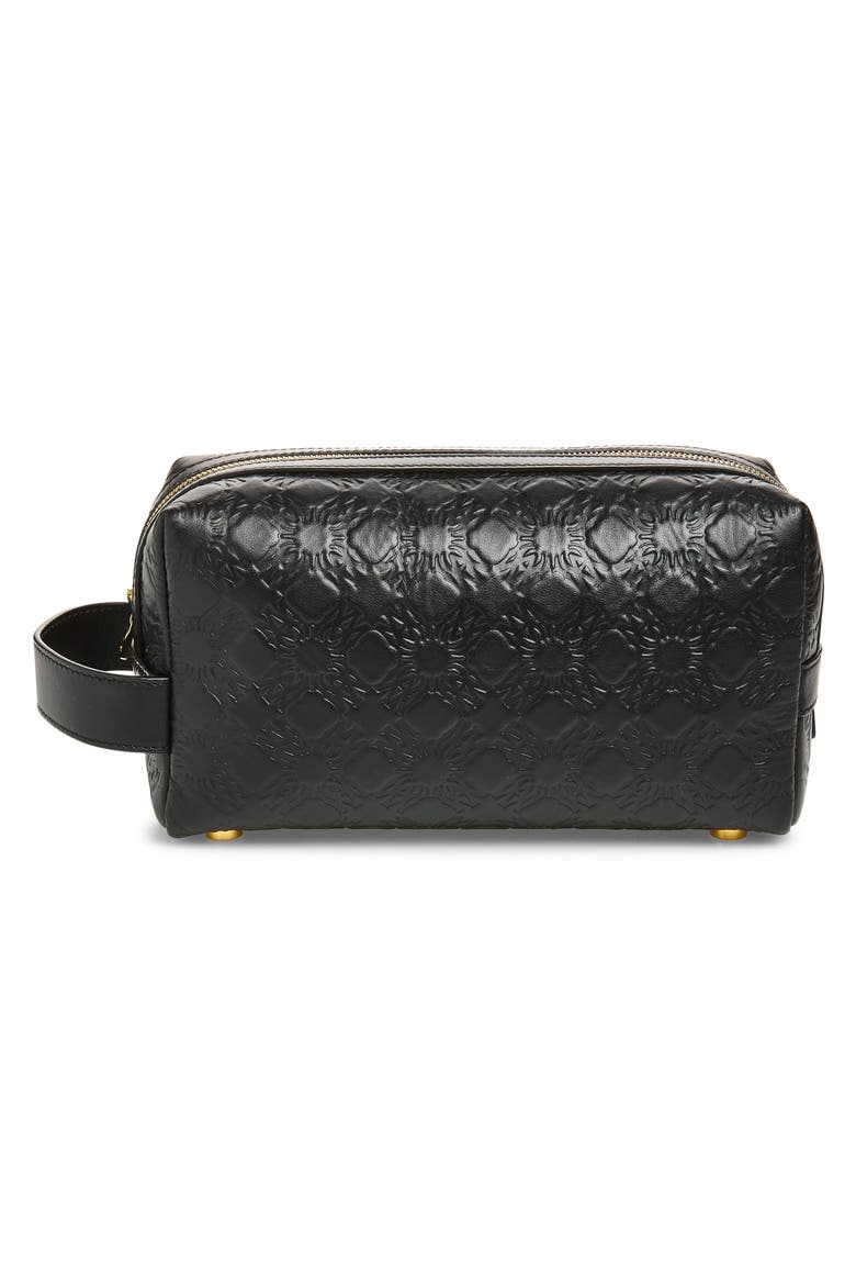 MA Quad Leather Dopp Kit, Alternate, color, BLACK