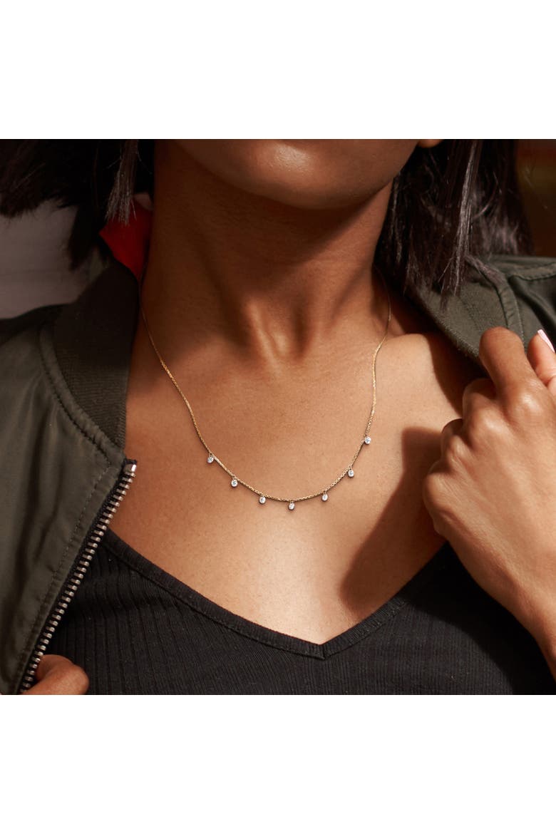 3/5 CTW Lab-Grown Diamond Station Necklace 14K, Alternate, color, Yellow Gold