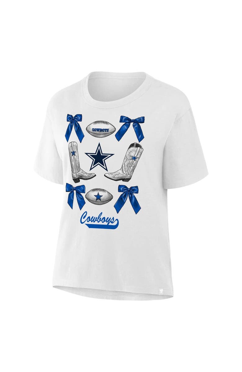 NFL Women's White Dallas Cowboys Coquette Bow and Boots T-Shirt, Alternate, color, 