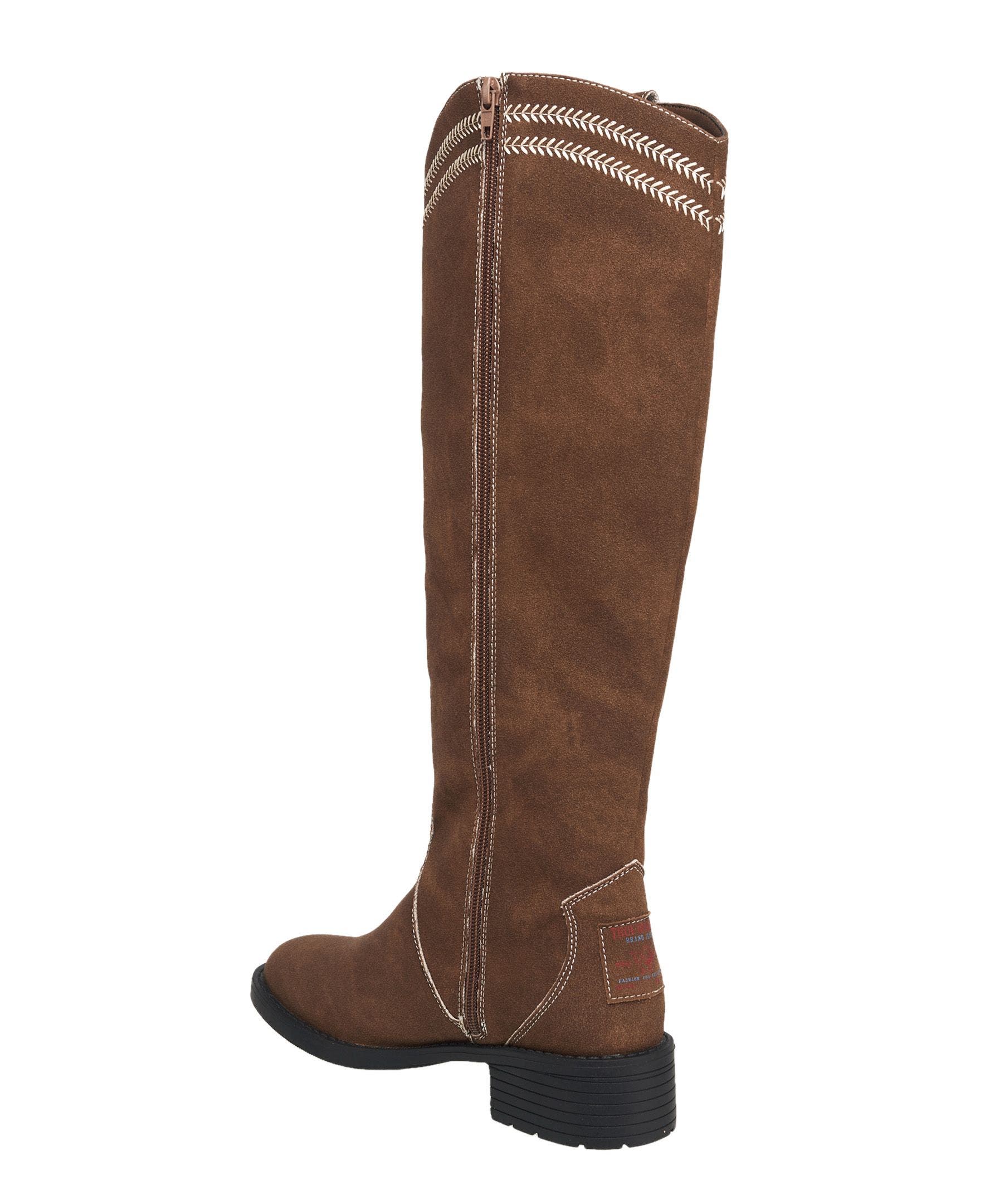Sza Logo Knee High Cowboy Boot, Alternate, color, Brown