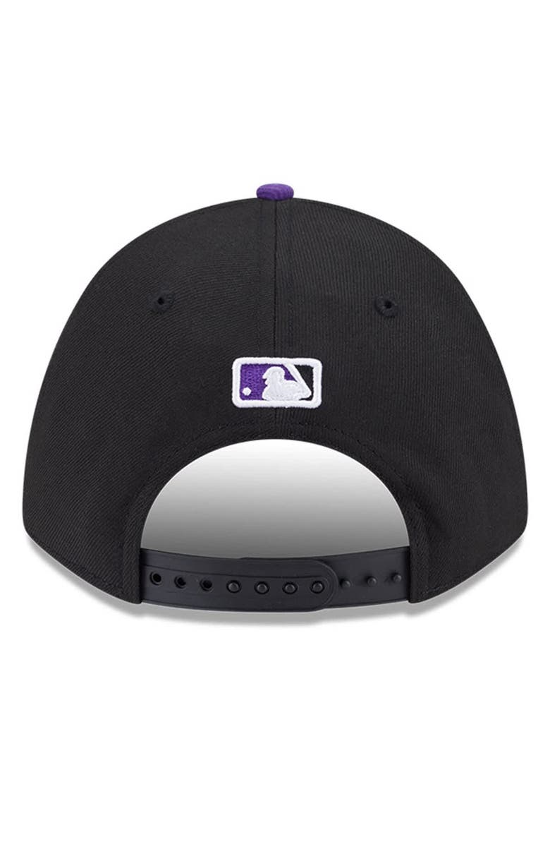 New Era Men's New Era Black/Purple Colorado Rockies Player Replica 9FORTY Adjustable Hat, Alternate, color, Black