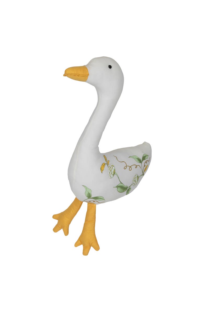 Northlight Plush Floral Easter Goose Decoration - 16", Alternate, color, White