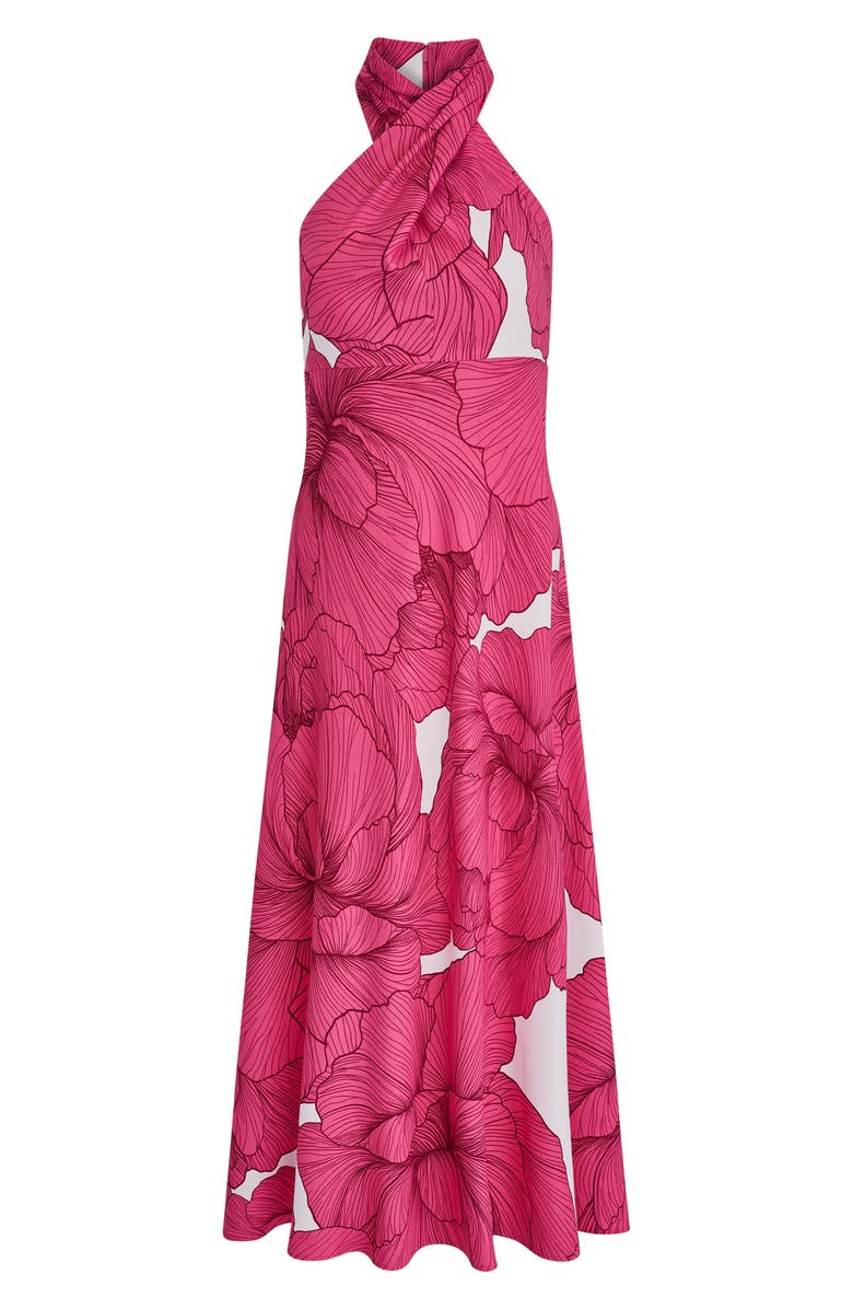 Donna Karan New York Floral Print A-Line Dress, Alternate, color, Azalea Muli