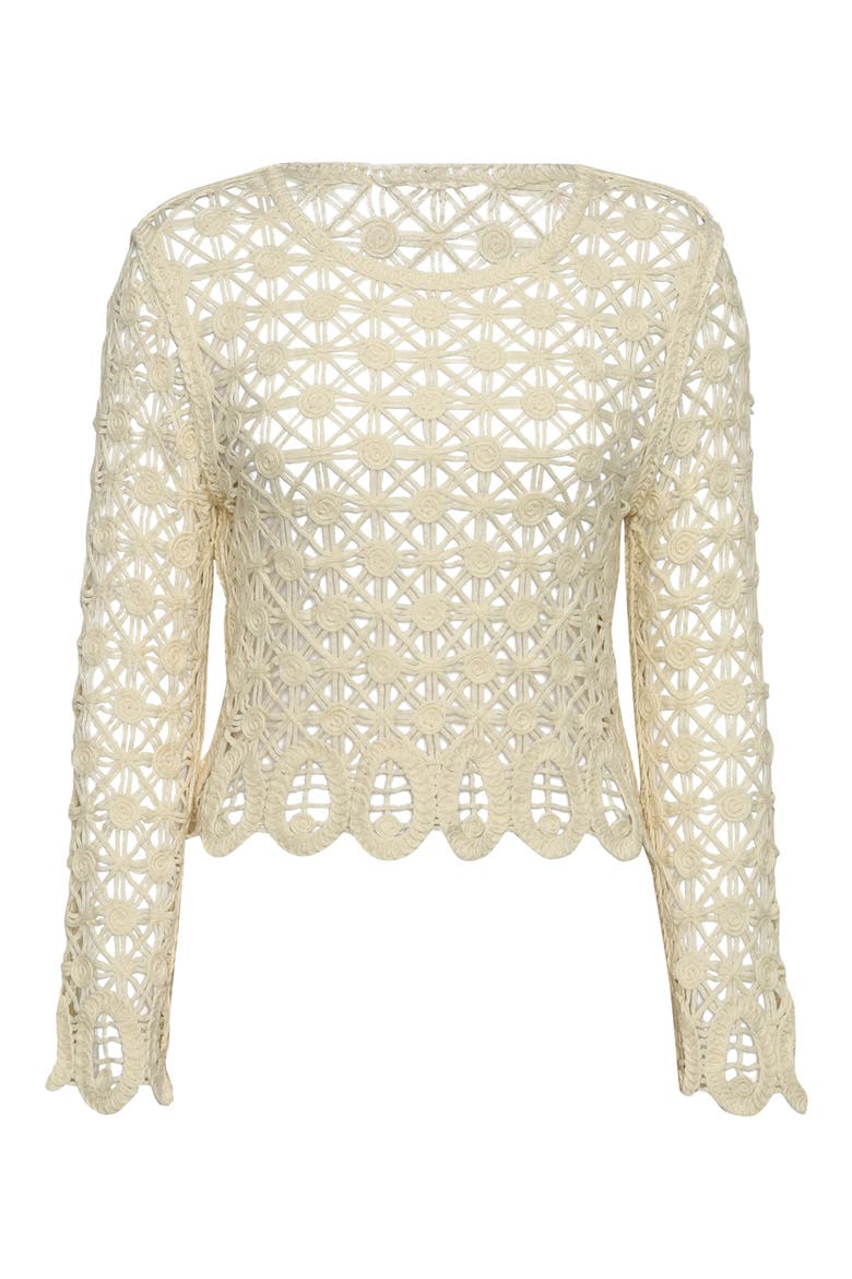 Serenity Crop Cotton Blend Cover-Up Top, Alternate, color, IVORY