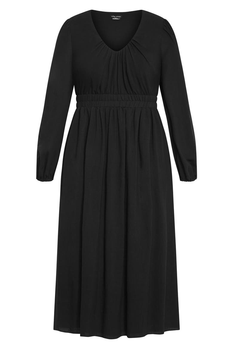 Dayana Smocked Long Sleeve Maxi Dress, Alternate, color, BLACK