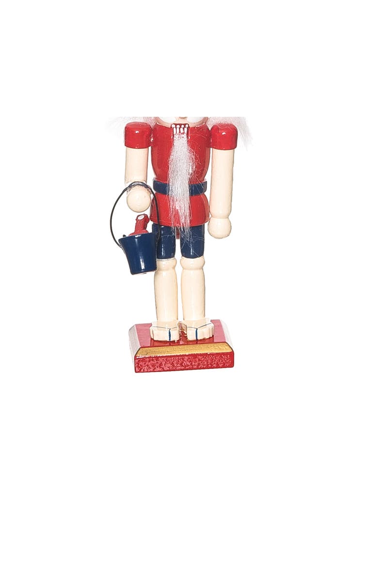 Nutcracker in Xmas Hat W/Bucket Christmas Tree Ornament, Alternate, color, Red
