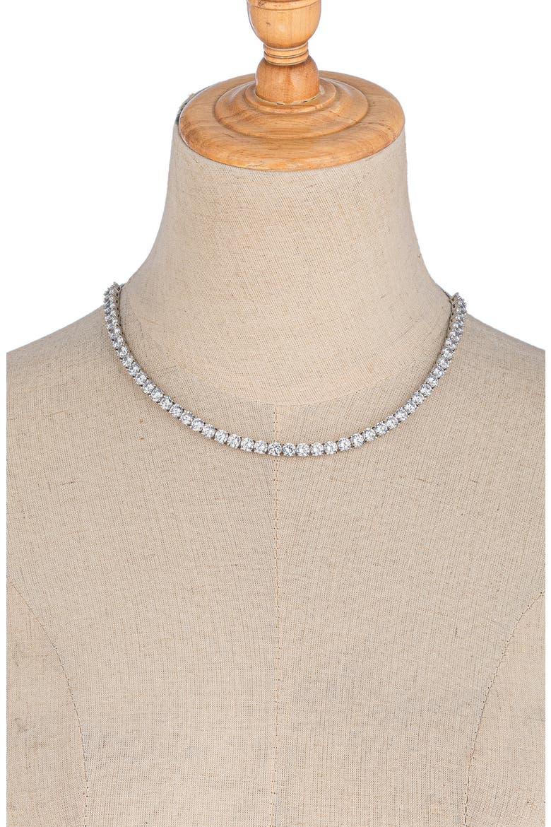Mia Bolo Tennis Necklace, Alternate, color, SILVER