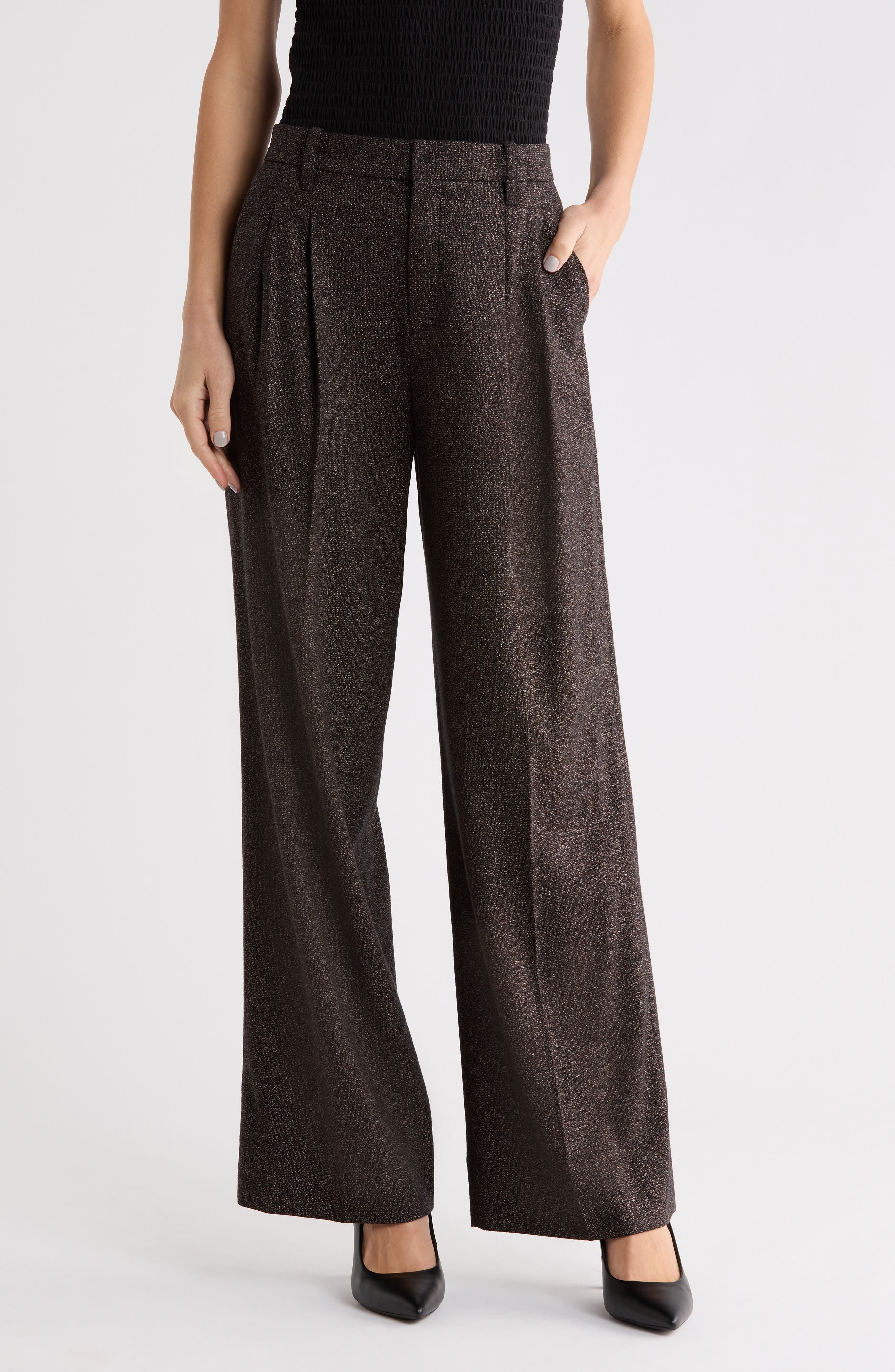 Charles Wide Leg Wool Blend Pants
