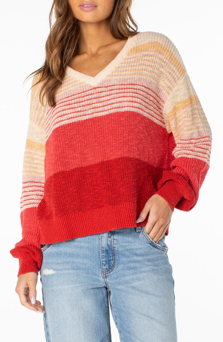 Roxy Vibes Level Stripe Sweater, Main, color, 
