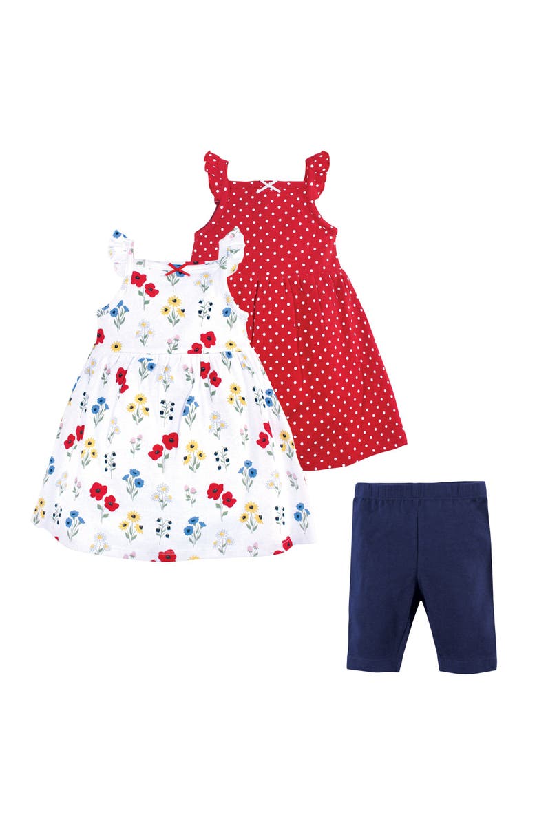 Hudson Baby Cotton Dresses and Leggings, Main, color, Wildflower
