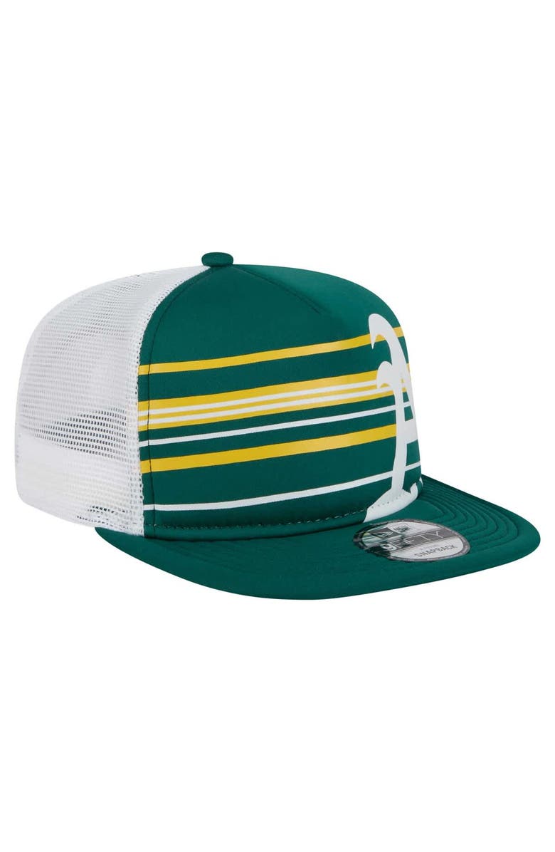 New Era Men's New Era Green Athletics 9FIFTY A-Frame Trucker Snapback Hat, Alternate, color, Green