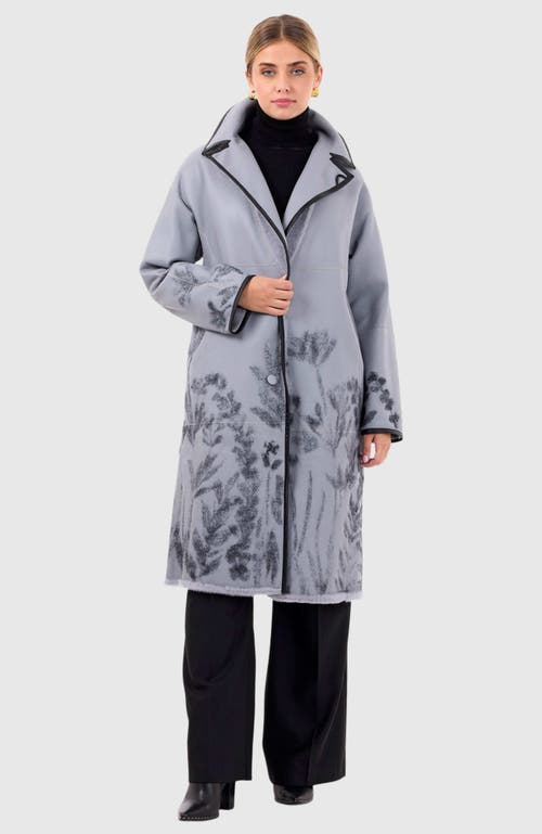 Gorski Reversible Shearling Lamb Short Coat In Blue