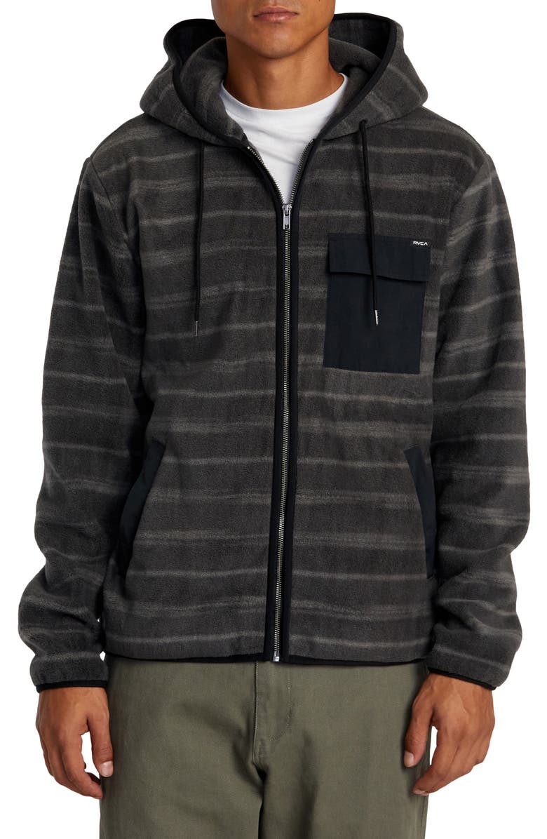 RVCA Hawthorne Front-Zip Fleece Hoodie, Main, color, 