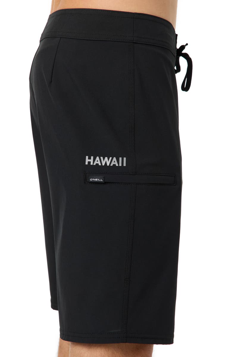 O'Neill Hyperfreak Heat Solid Hawaii 2 Board Shorts, Alternate, color, Black