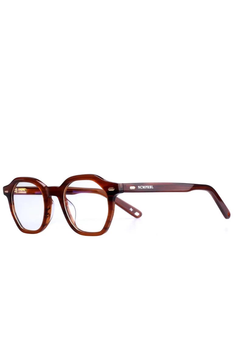 NCMPRBL Oakwood 46mm Geometric Eyeglasses, Alternate, color, Orange Sandalwood