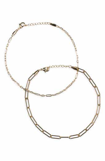 NORDSTROM RACK 2-Pack Paperclip Chain Anklets