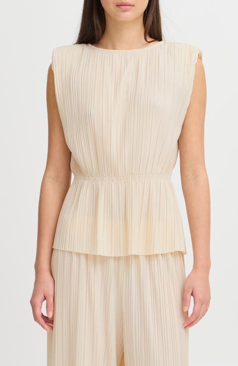 Plissé Sleeveless Pleated Top