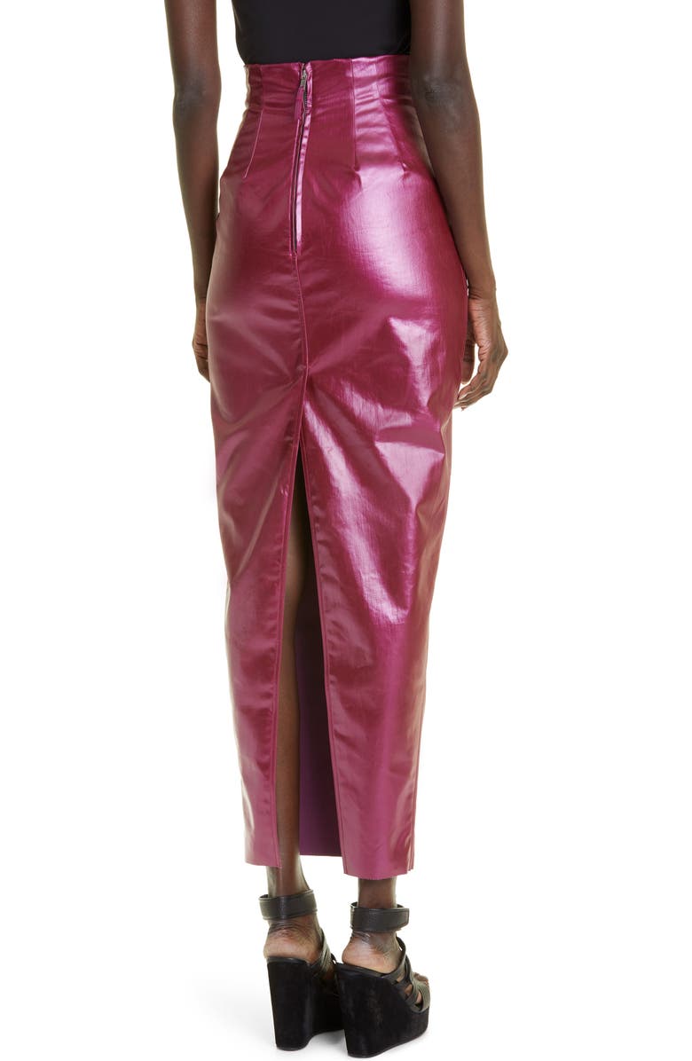 Rick Owens Coated Denim Maxi Pencil Skirt, Alternate, color,