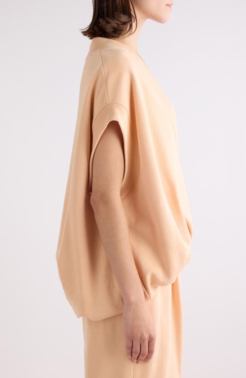 Dries Van Noten Hann Cap Sleeve Deep V-neck Top In Peach