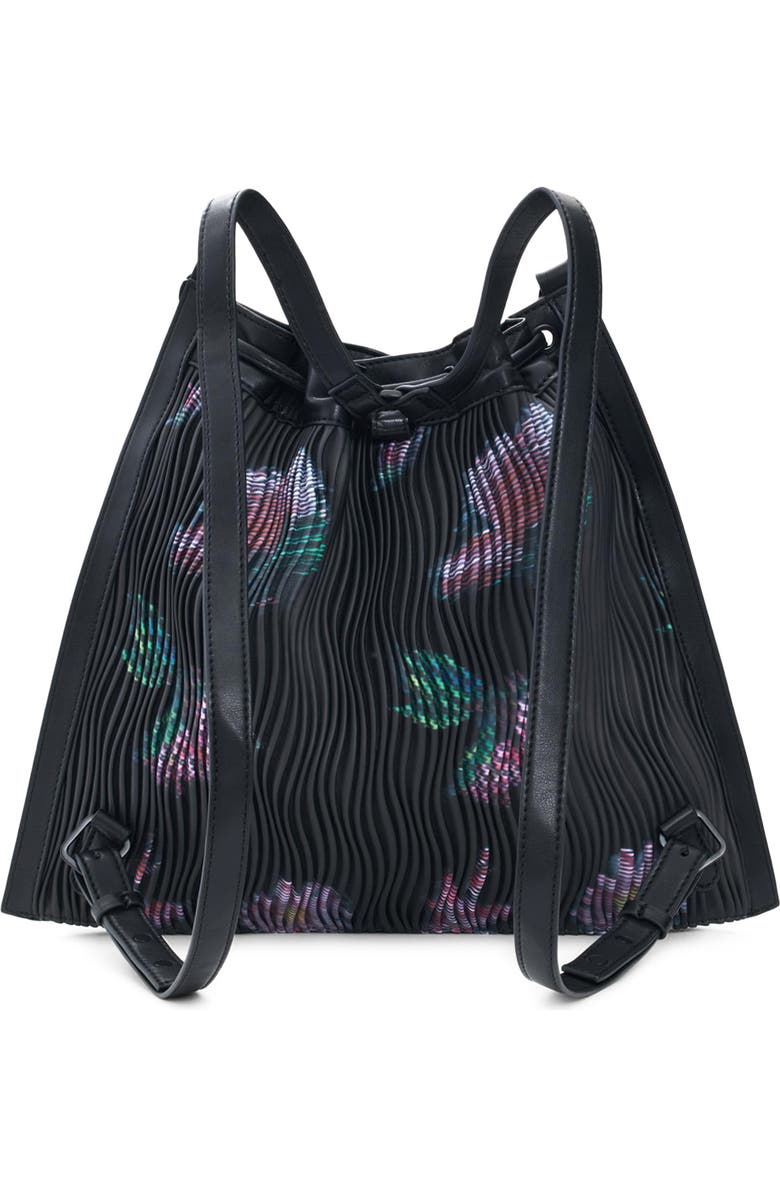 Desigual Medium Floral Backpack with Shoulder Strap, Alternate, color, Black