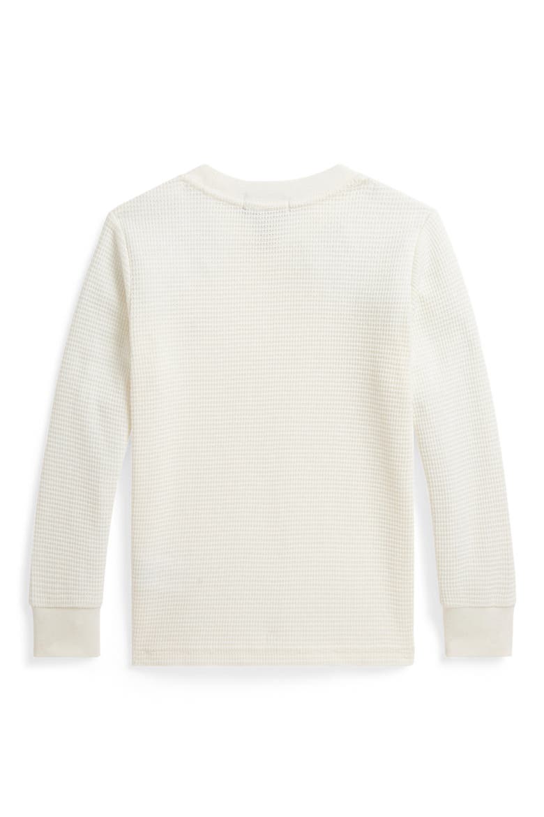 Kids' Long Sleeve Waffle Knit T-Shirt, Alternate, color, CLUBHOUSE CREAM