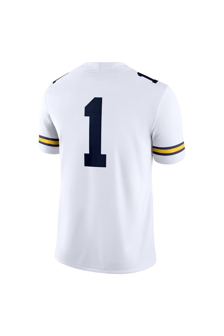 Men's Jordan Brand #1 White Michigan Wolverines Game Jersey, Alternate, color, White
