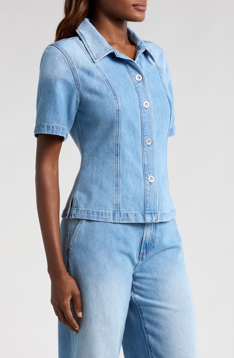 Pistola Cyndi Short Sleeve Denim Button-Up Shirt, Alternate, color, Palo Alto