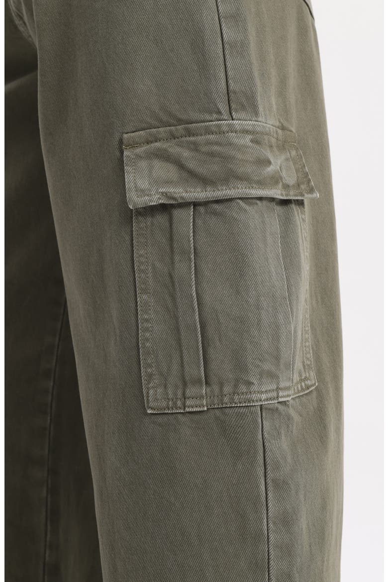 Low Rise Barrel Cargo Jeans, Alternate, color, GREEN