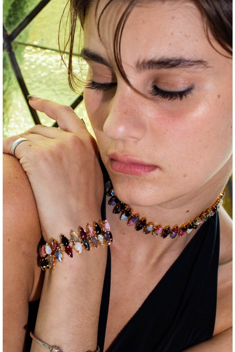 Double Mini Punk Rocks Layering Choker, Alternate, color, Gold