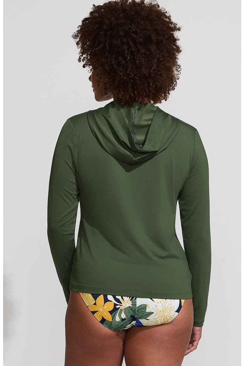 SunShade UPF 50 Hooded Zip Front Rash Guard, Alternate, color, Rich Olive Green