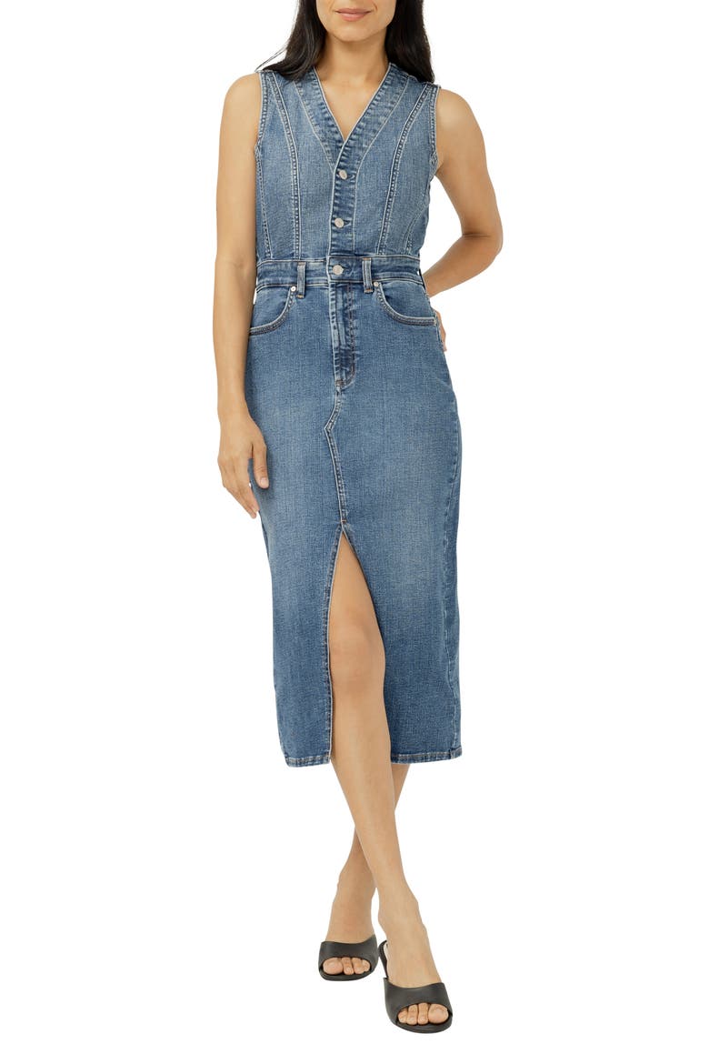 Sleeveless Denim Dress, Main, color, DENIM