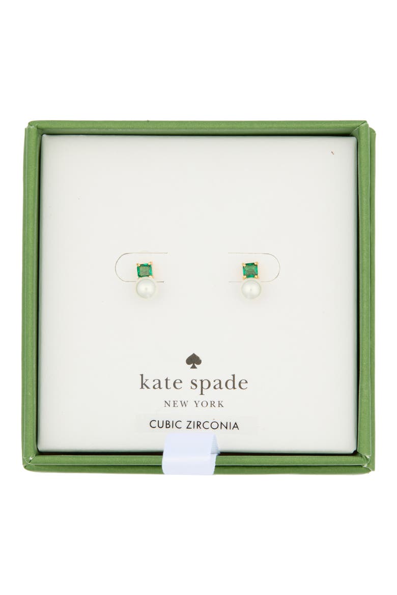 Little Gem Mini Stud Earrings, Main, color, EMERALD.