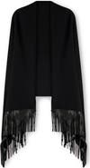 Sofia Cashmere Leather Fringe Cashmere Wrap