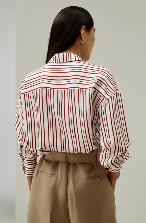 Lilysilk Oversized Striped Silk-twill Shirt In Munich Stripe