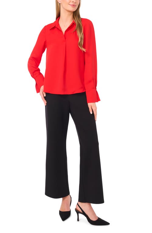 Halogenr Halogen(r) Split Cuff Button-up Top In Red