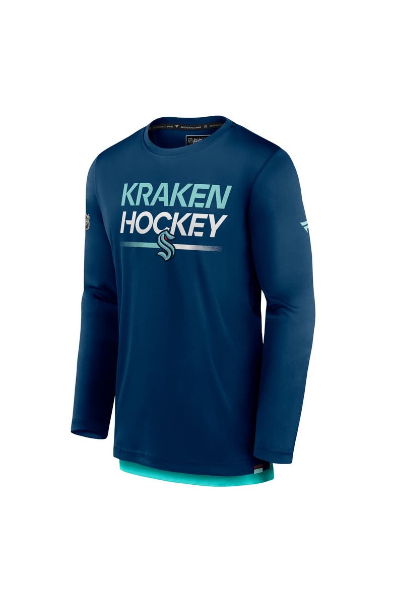 FANATICS Men's Fanatics Branded Deep Sea Blue Seattle Kraken Authentic Pro Long Sleeve T-Shirt, Alternate, color, Navy