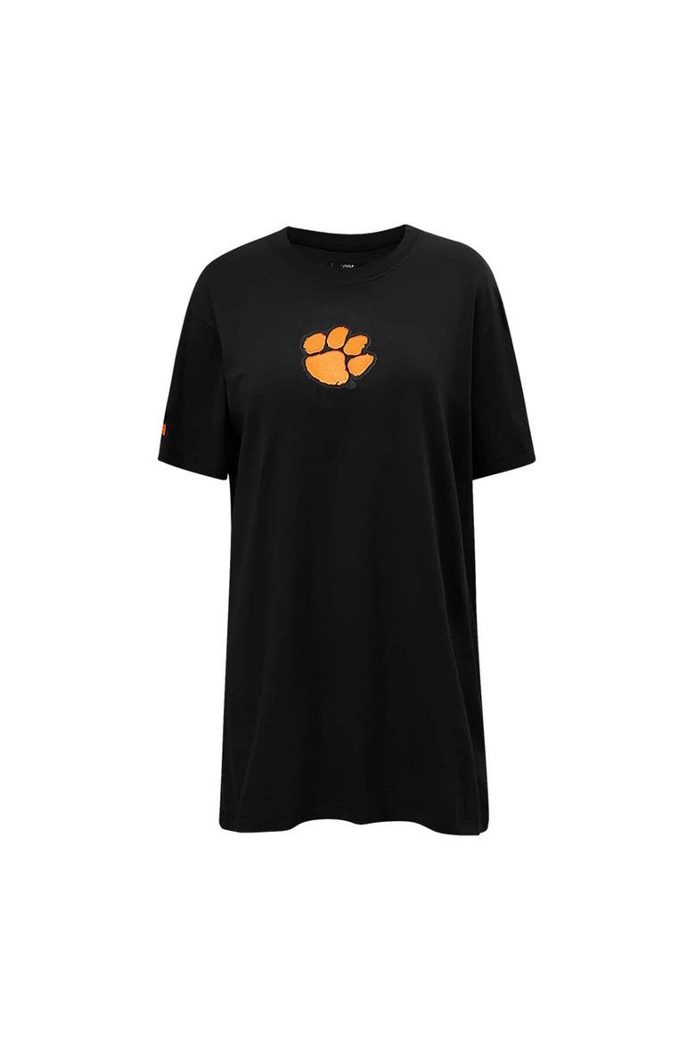 Women's Pro Standard Black Clemson Tigers Tonal Neutral Mini T-Shirt Dress, Alternate, color, Black