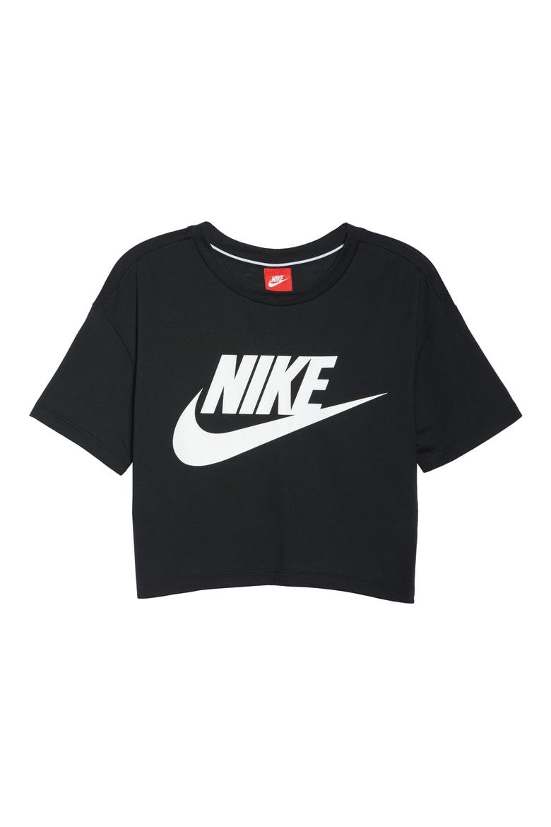 Sportswear Crop Top, Alternate, color, BLACK/ WHITE