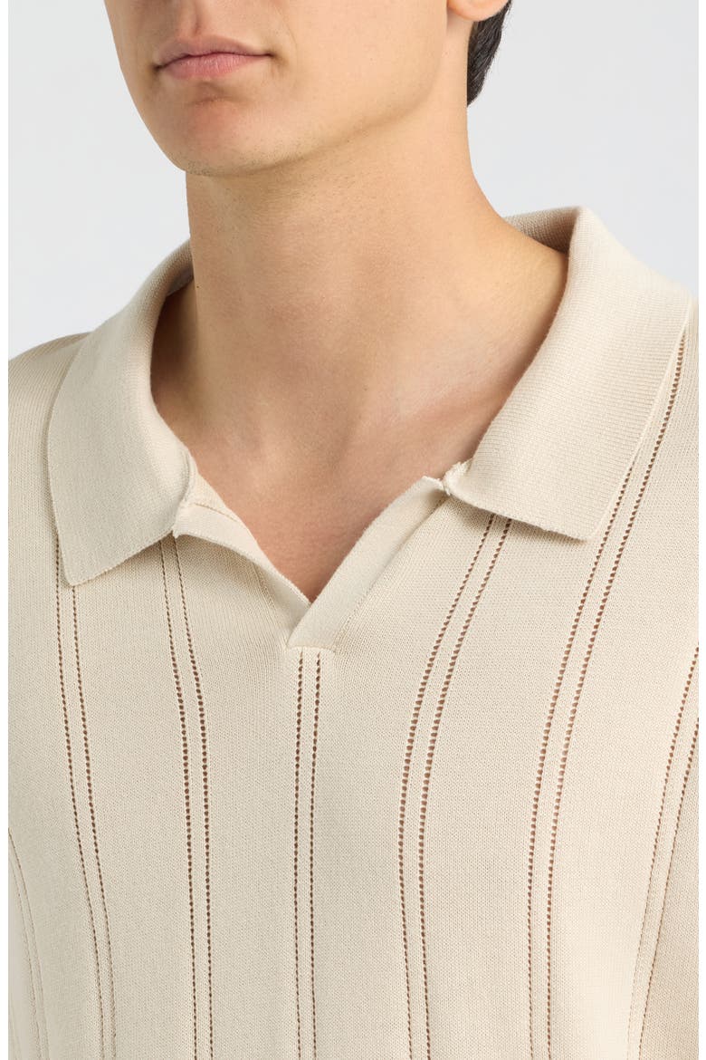 Lolo Drop Needle Sweater Polo, Alternate, color, SAND